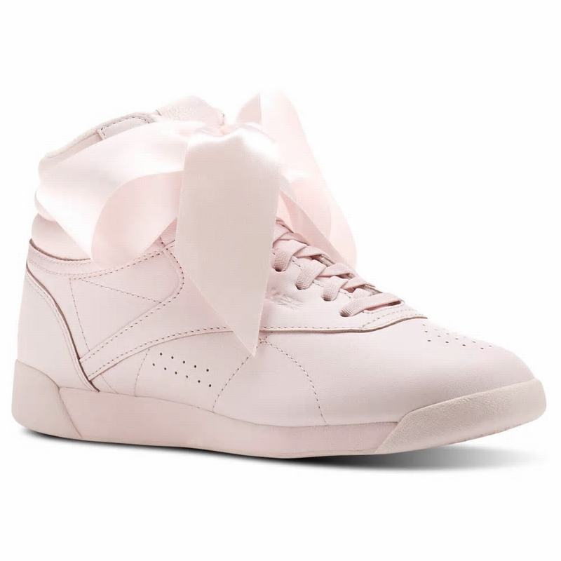 Reebok Freestyle Hi Satin Bow Tenisky Damske - Ruzove XI6515TW